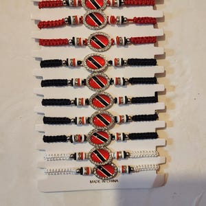 Trinidad and Tobago paracord type Bracelet, trinidad and Tobago Bracelet,  for Men, Women, and Teens
