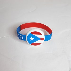 Puerto Rico Rubber Bracelet, Puerto rico flag Bracelet,  for Men, Women, and Teens