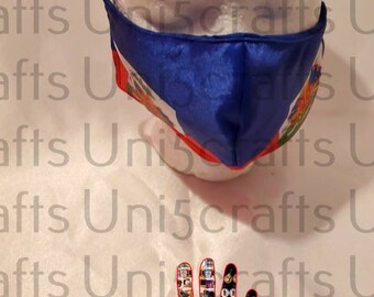 Haiti Represent your flag face mask, flag face sheild, flag mask