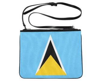 St Lucia Flag bag, flag clutch purse, cute St Lucia bag,  Lucian clutch