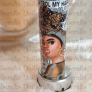 Affirmation afrocentric  tumbler, 20oz Skinny Stainless Steel double wall Tumbler, Keeps hot/cold,