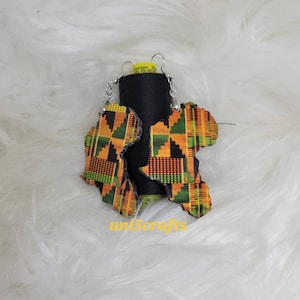 Pendientes con estampado africano, pendientes con mapa africano, pendientes con el amor de África, pendientes con estampado de tela africana