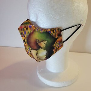 African print African hair ash the artist face mask, colorful face sheild,