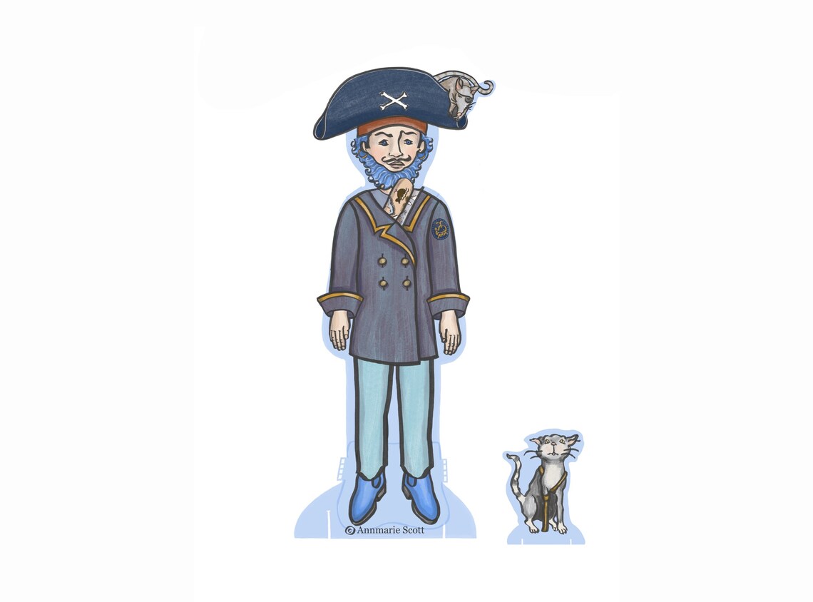1 X Printable Pirate Paper Doll DIY Digital Download Etsy Ireland