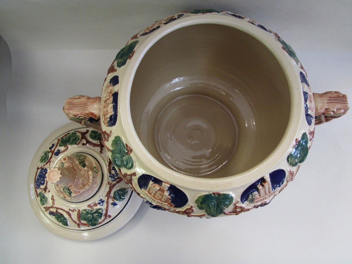 Vintage German Gerz Punch Bowl & 12 Cup Set Etsy