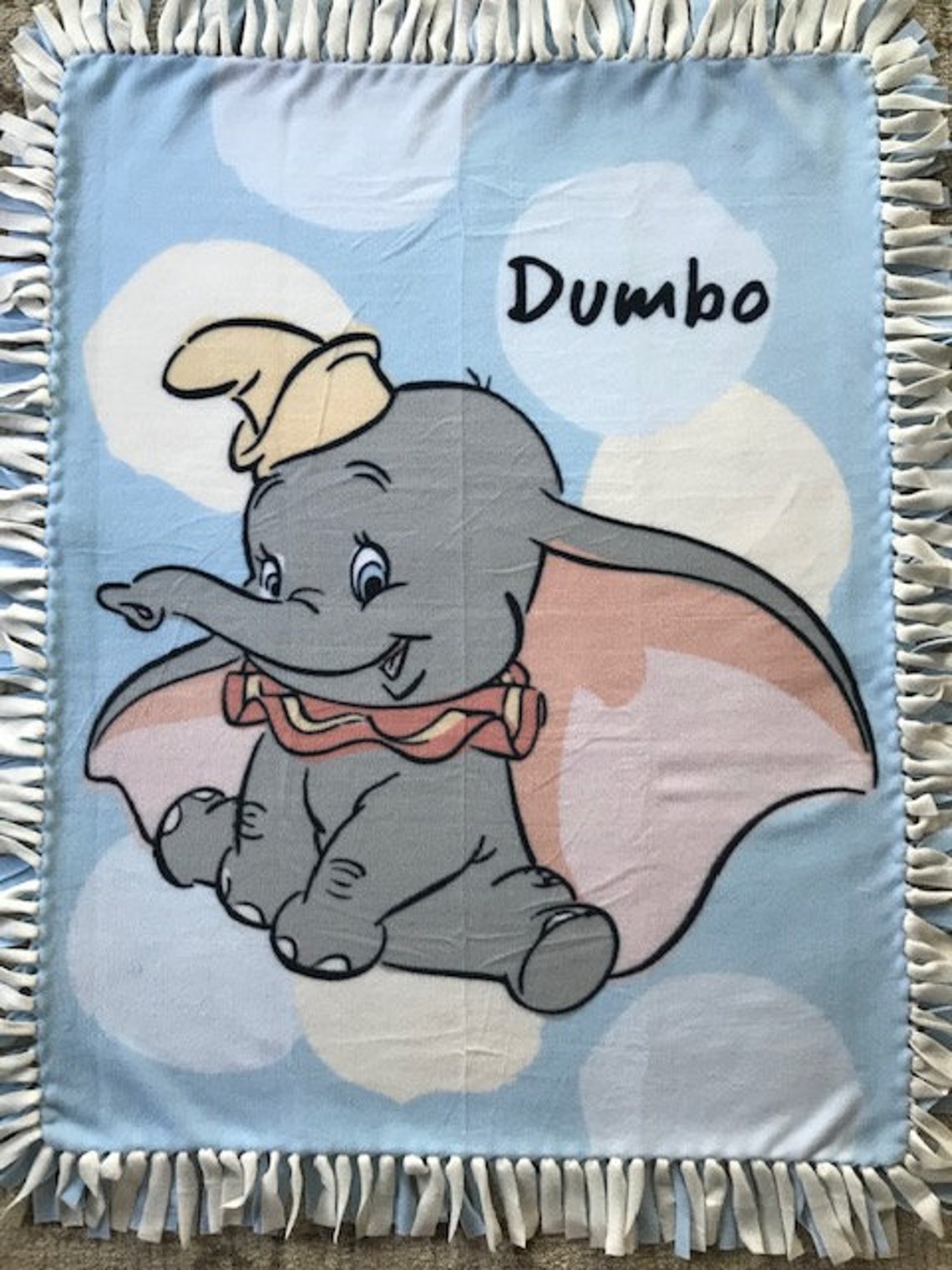 Dumbo fleece tie blanket reversible blanket cozy throw Etsy