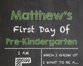 Bearbeitbar Back to School Grün, DIY, Sofortiger Download Zeichen, Erster Schultag, Requisite, Tafel, Tafel, Kindergarten, Schulanfang