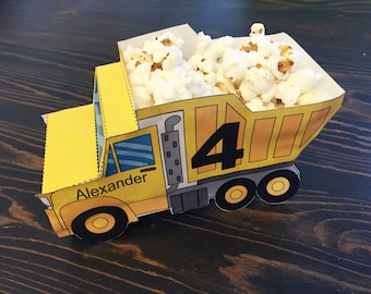 Sofortiger Download Dump Truck Favor Box - Gelb, Bau Party Dekoration, Geschenk Box, Bau Party Thema, Kipper