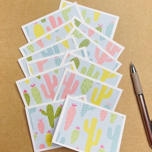 Kaktus Mini Grußkarten | Bunte LunchBox NoteCards | Ratkarten | Schreibwaren | Dankeskarten |
