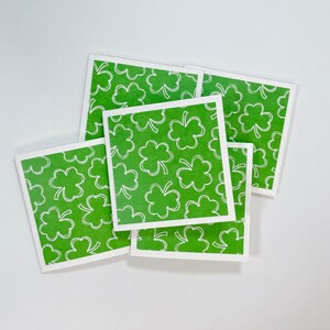 Tarjetas de regalo del día de San Patricio / Tarjetas pensando en ti / Papelería de trébol / Tarjetas de notas de duende