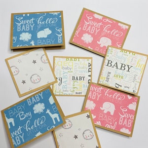 BUNDLE Baby Shower Mini cartes de correspondance | Cartes conseils | Papeterie pour bébé | Mini-cartes de vœux