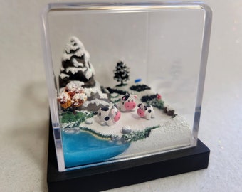 Mininature Harvest Moon Diorama Cube, Story of Seasons Video Game Diorama