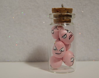 Exeggcute Pokémon en una botella, Pokémon en miniatura de arcilla polimérica, figuras en miniatura de Pokémon