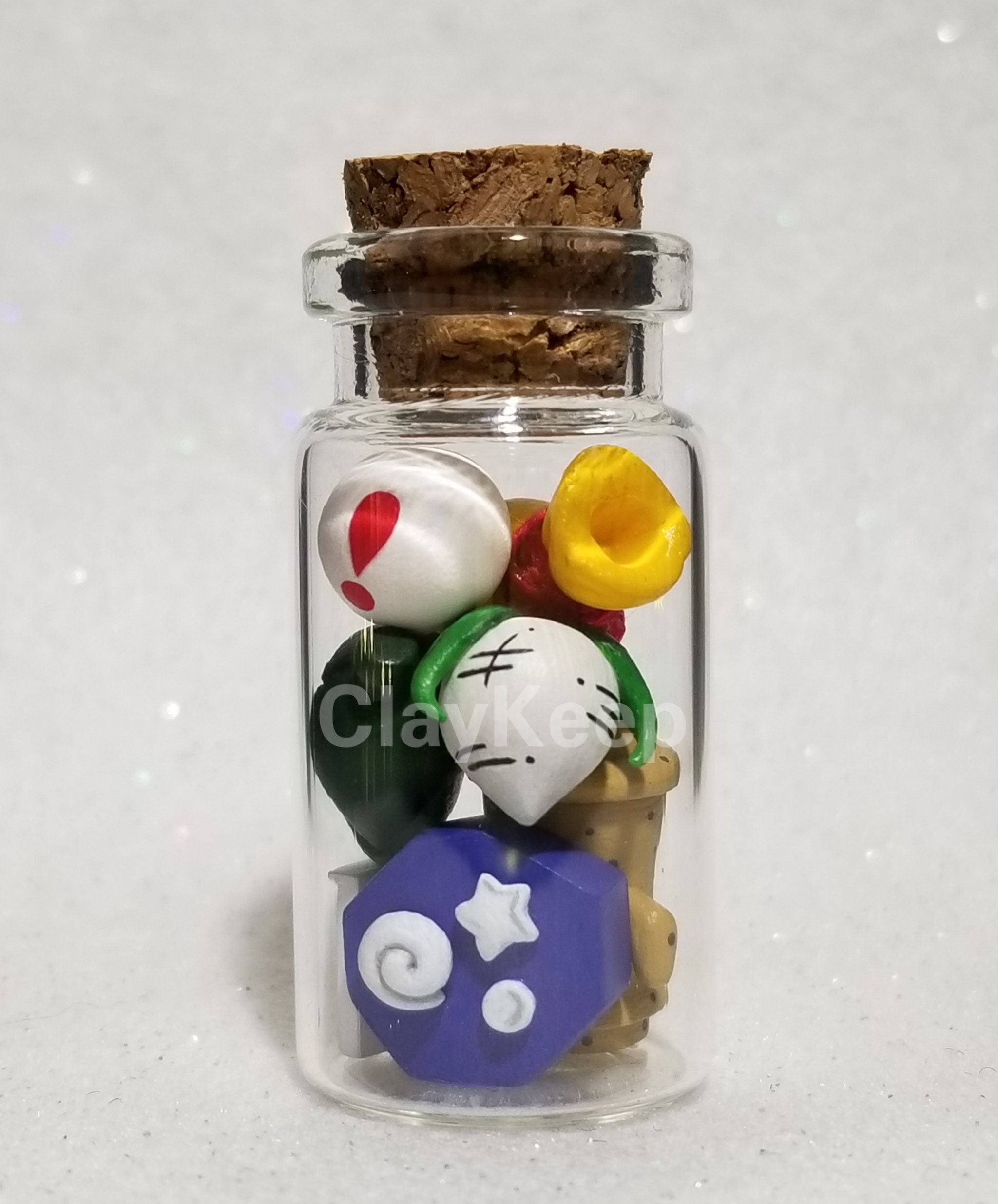 Miniature Polymer Clay Animal Crossing Items in a Glass Bottle Etsy