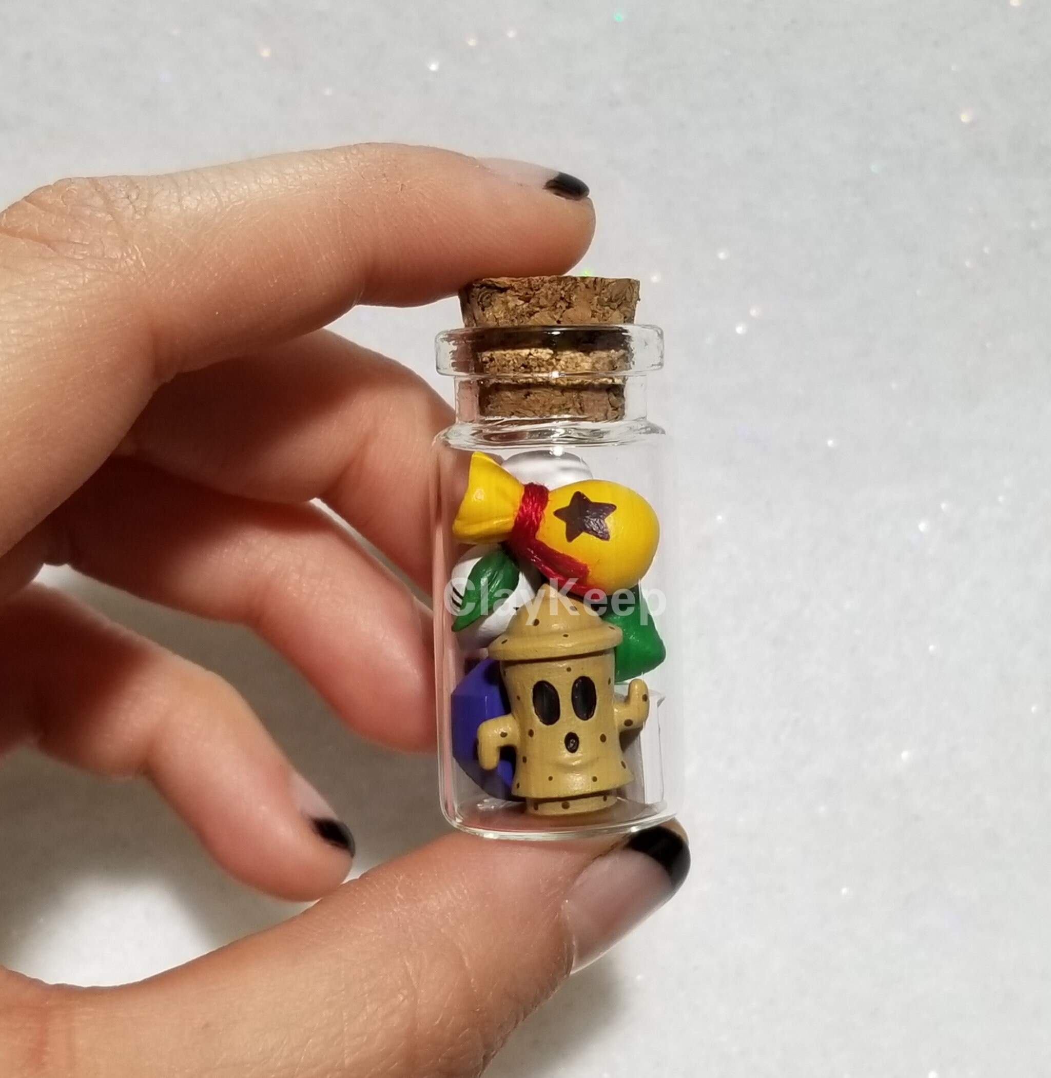 Miniature Polymer Clay Animal Crossing Items in a Glass Bottle Etsy