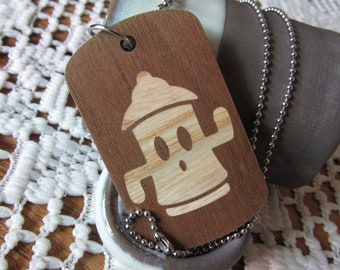 Collar de giroid de Animal Crossing, joyería de videojuegos tallada en madera
