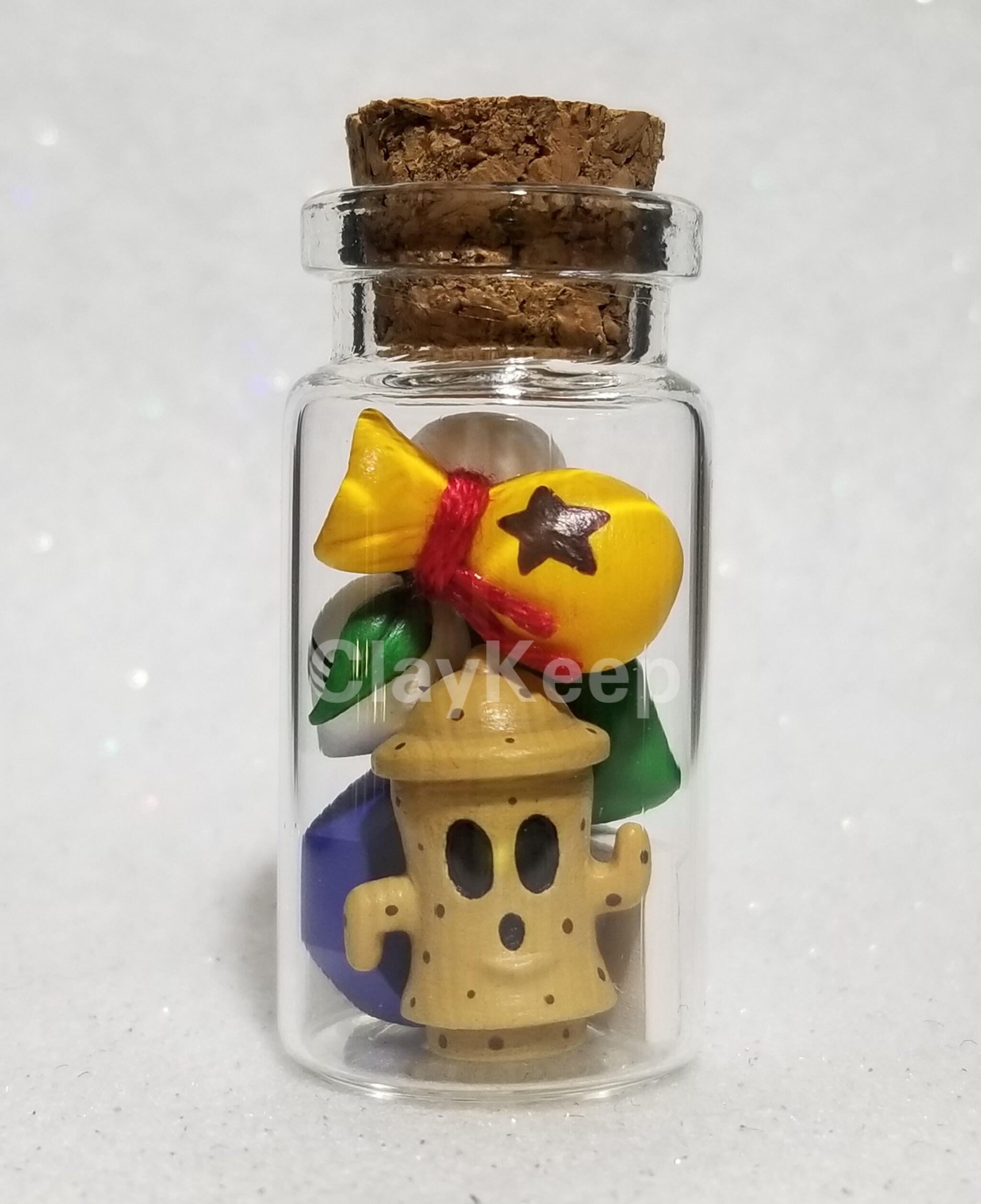 Miniature Polymer Clay Animal Crossing Items in a Glass Etsy