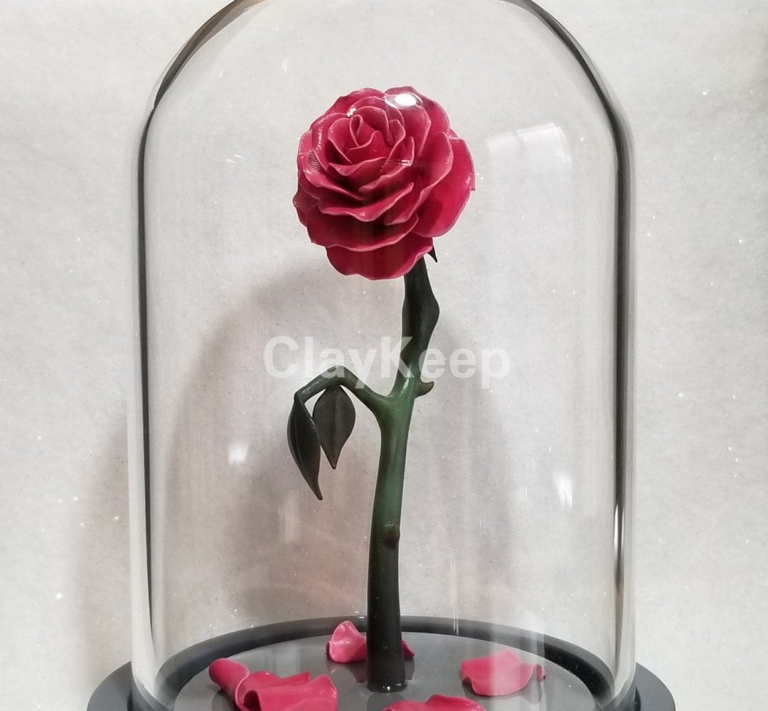 Disney Inspired Beauty and the Beast Enchanted Rose in a Glass