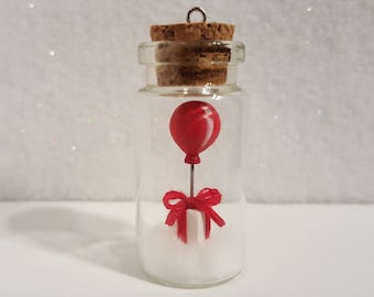 Miniature Polymer Clay Animal Crossing Balloon in a Bottle