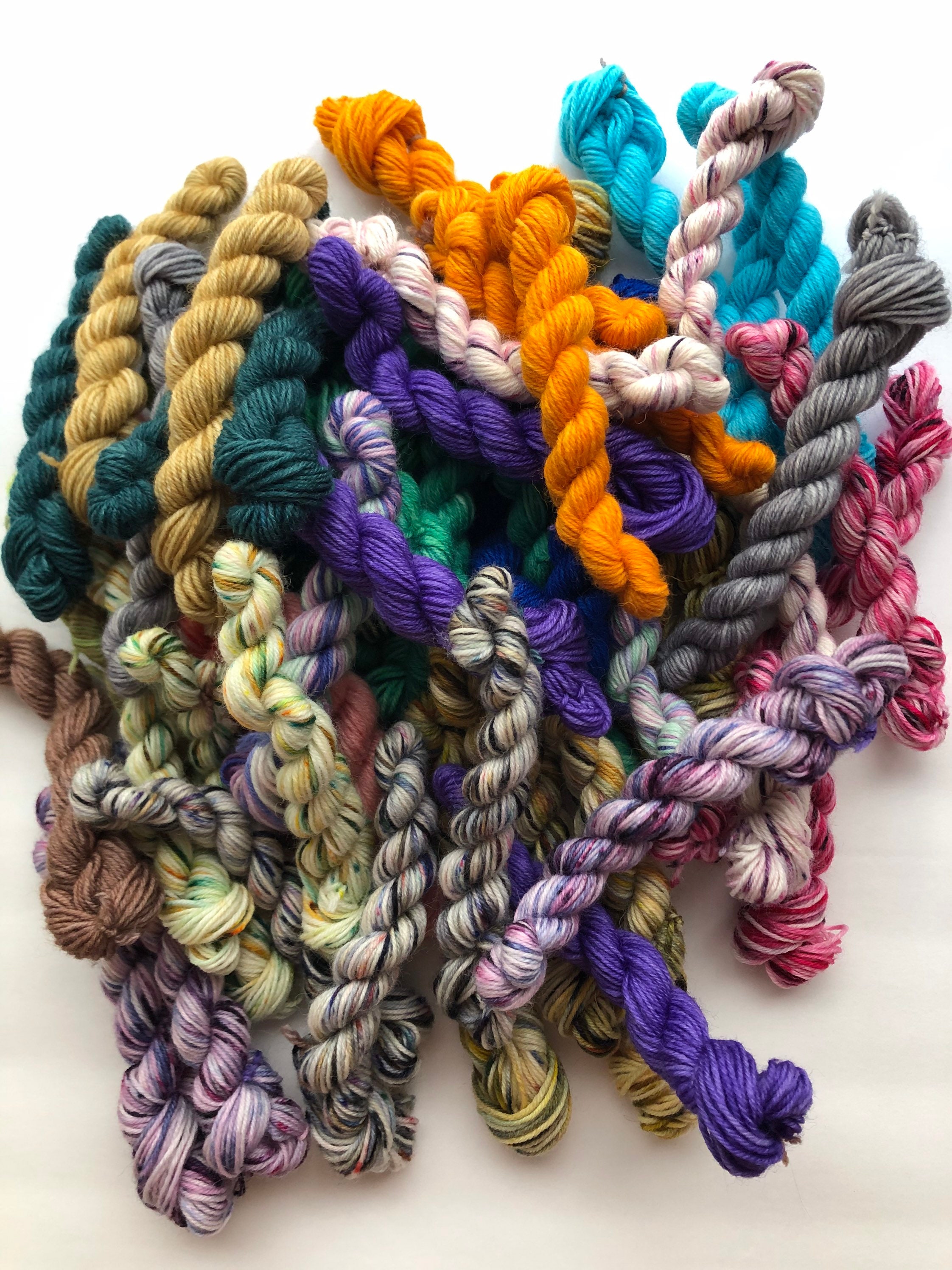 Mini Skeins wool yarn wool nylon yarn fingering tartan Etsy