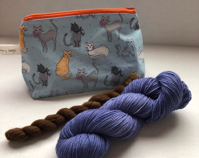 Sock Kit, sock set, zipper project bag, sock yarn, mini skeins, wool yarn, sock knitting, zippered bag, sock knitter, knitter gift