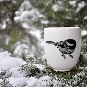 MADE TO ORDER porcelain coffee mug with wild animal drawing Canadian Wildlife collection no handle image 1