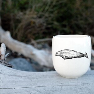 MADE TO ORDER porcelain coffee mug with wild animal drawing Canadian Wildlife collection no handle image 7