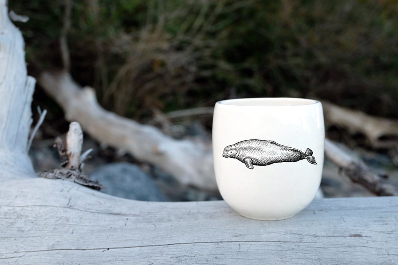 MADE TO ORDER porcelain coffee mug with wild animal drawing Canadian Wildlife collection no handle image 7