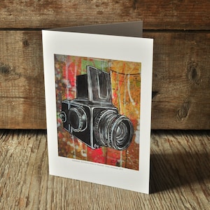 Vintage Hasselblad camera blank greeting card image 1