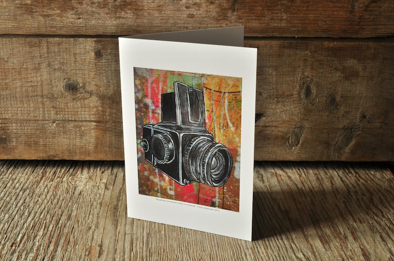 Vintage Hasselblad camera blank greeting card image 1