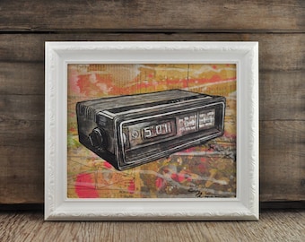 It's Always 5 O'clock Somewhere, Original Framed Painting by Cindy Labrecque, 8 x 10 inches.