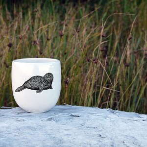 MADE TO ORDER porcelain coffee mug with wild animal drawing Canadian Wildlife collection no handle image 10