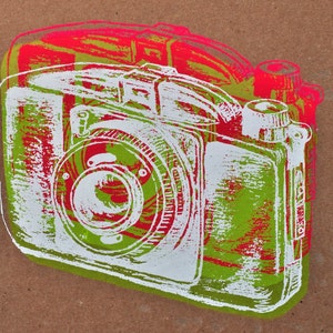 Camera 21, hand pulled silkscreen print, Boyer camera, 8 x 10 inches, open edition. image 2