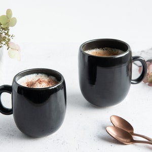 MADE TO ORDER Handmade coffee mug black / white // satin / glossy finish image 6
