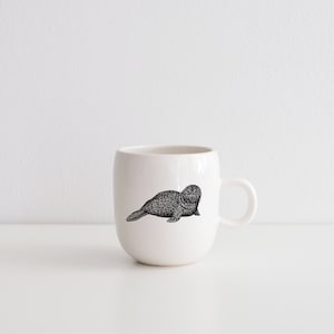 MADE TO ORDER porcelain coffee mug with wild animal drawing Canadian Wildlife collection image 8