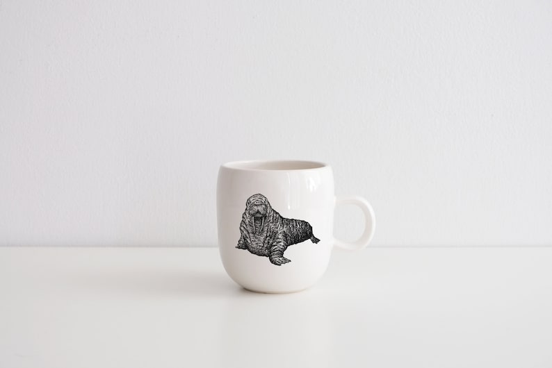 MADE TO ORDER porcelain coffee mug with wild animal drawing Canadian Wildlife collection image 9