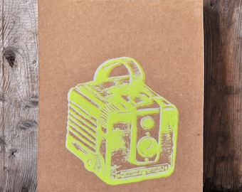 Camera #36, hand pulled silkscreen print, Kodak Brownie, 8 x 10 inches, open edition.