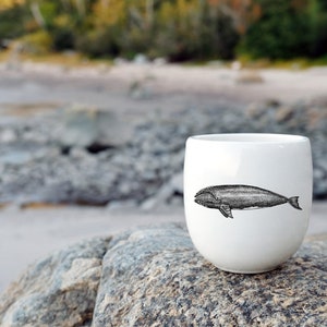 MADE TO ORDER porcelain coffee mug with wild animal drawing Canadian Wildlife collection no handle image 5