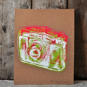 Camera 21, hand pulled silkscreen print, Boyer camera, 8 x 10 inches, open edition. image 1