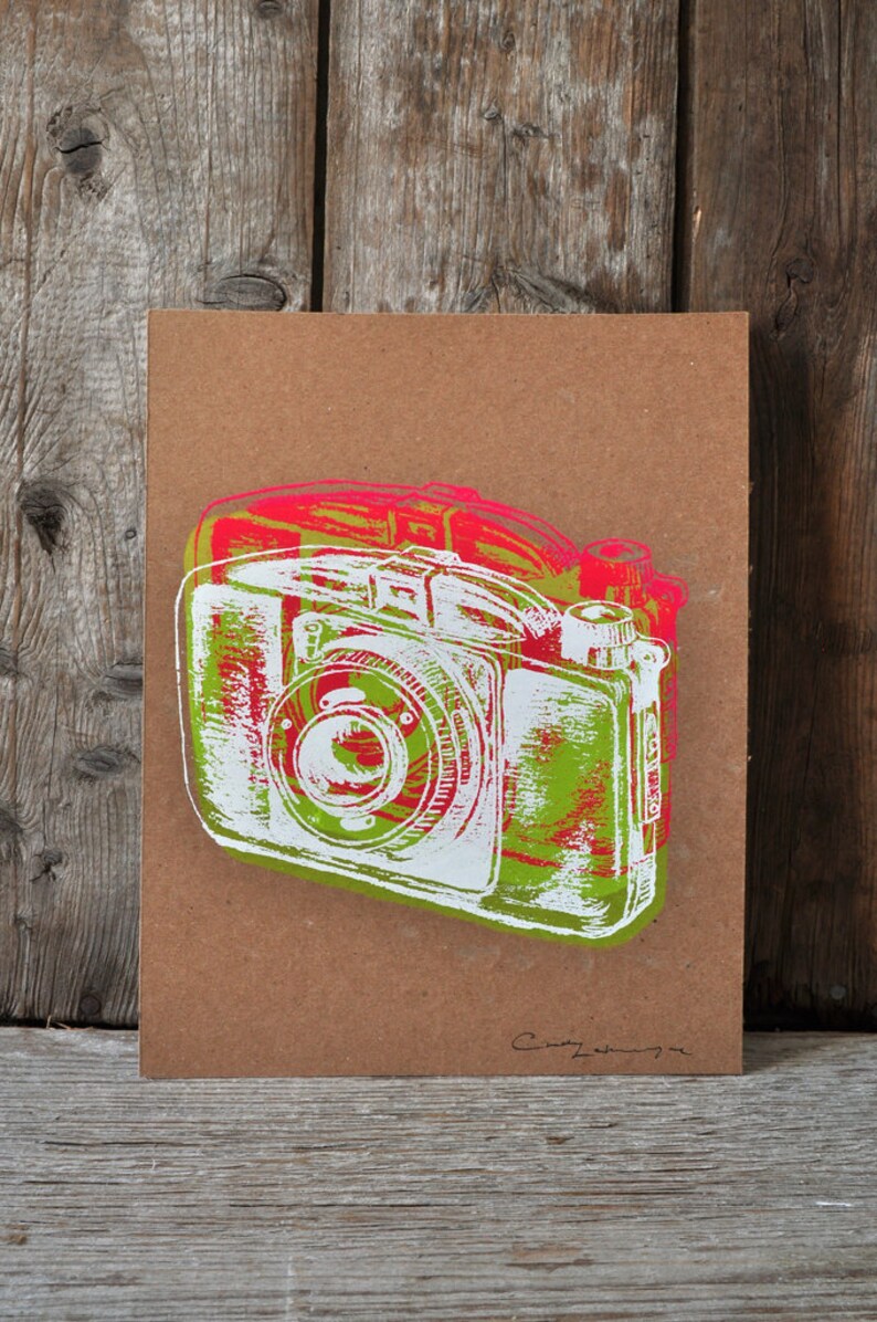 Camera 21, hand pulled silkscreen print, Boyer camera, 8 x 10 inches, open edition. image 1