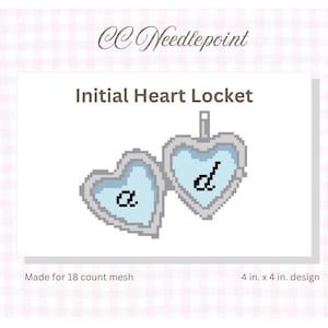 Initials Couples Locket Needlepoint Chart Personalized Initials