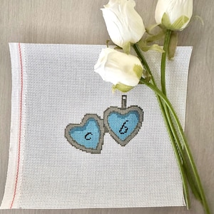 Heart Locket Needlepoint Canvas