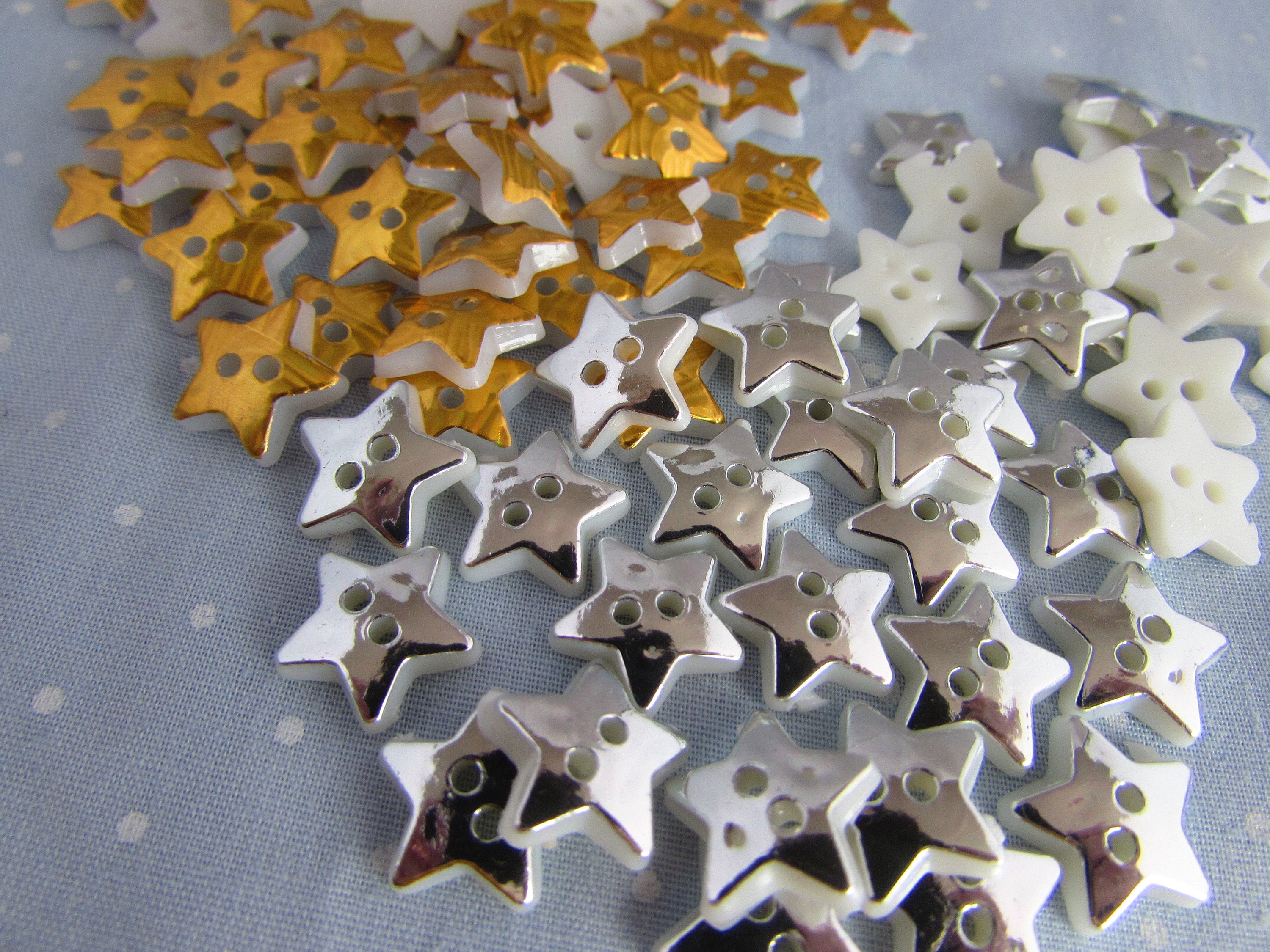 12mm Silver or Gold Star Shaped Buttons Etsy
