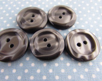 Coat Buttons 20mm & 18mm High Gloss Charcoal Grey Buttons