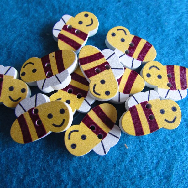 Bumble Bee Buttons Baby Buttons Craft Buttons Crochet Knitting buttons