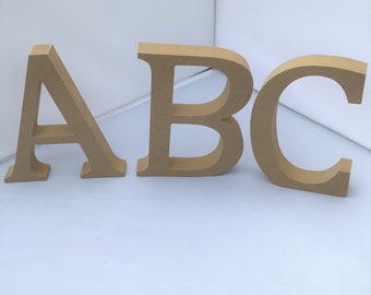 13cm High and 2cm Deep Free Standing Wooden Letters to Decorate