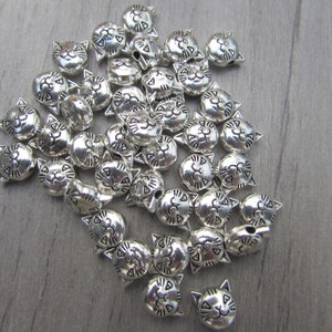 Tibetan Silver Cat Beads