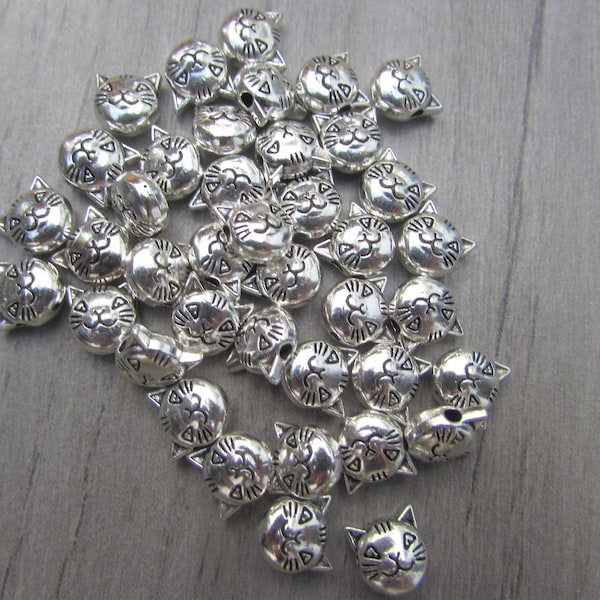 Tibetan Silver Cat Beads