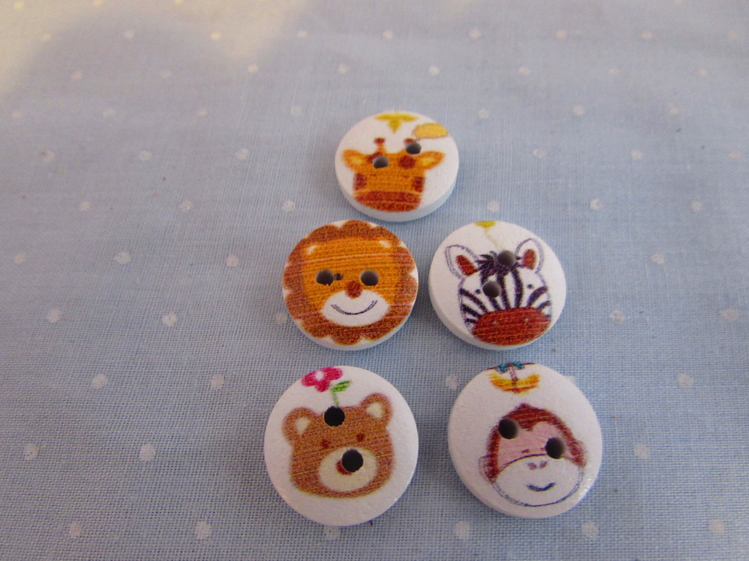 15mm Wooden Wildlife Animal Buttons Etsy