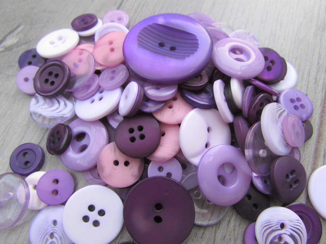 50g Purple and Lilac Button Assortment Etsy UK